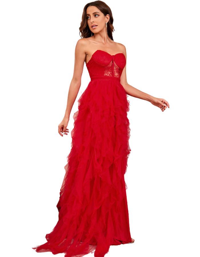 SHOPIQAT Woman's Spring Summer New Large Size Lace Mesh Tube Top Dress - Premium from shopiqat - Just $14.900! Shop now at shopiqat